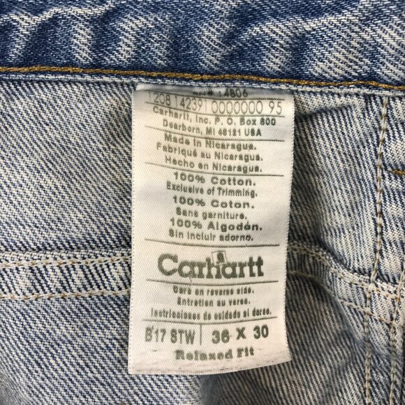 Carhartt Men's B17 Relaxed Fit Denim Blue Jeans 36x30 Distressed - Picture 3 of 8